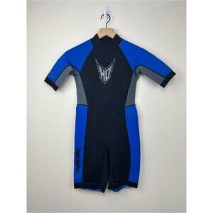Ho Sports Black & Blue Kids Short Sleeve Wetsuit,  14
